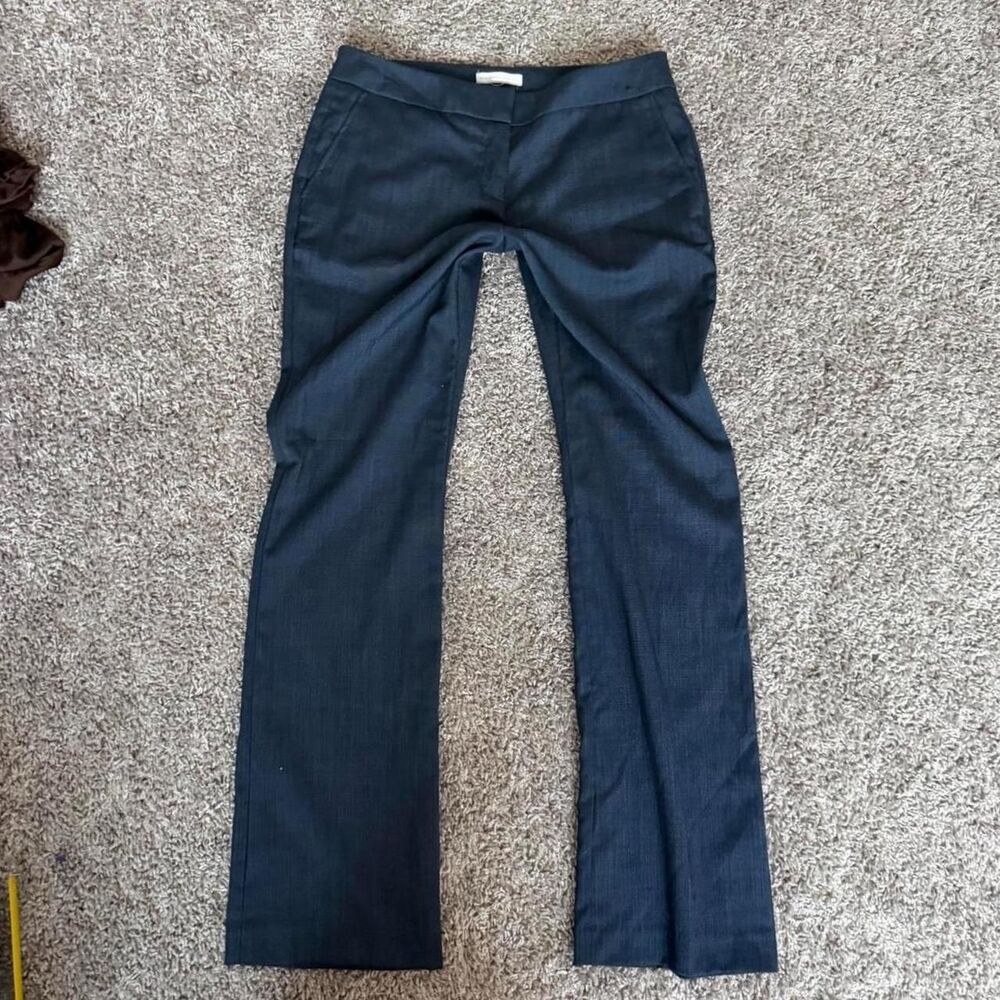 Blue Wide Leg Pinstripe Trouser Pants